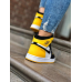 Кроссовки Nike Air Jordan 1 Mid Yellow Toe Footasylum черные с желтым