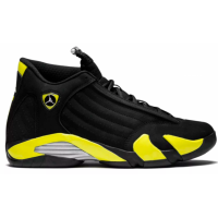 Кроссовки Nike Air Jordan 14 Thunder Черные с желтым