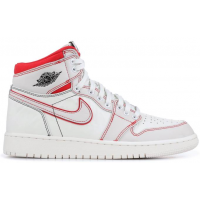 Кроссовки Nike Air Jordan 1 High серые с красным