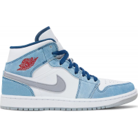 Кроссовки Nike Air Jordan 1 Mid SE French Blue white