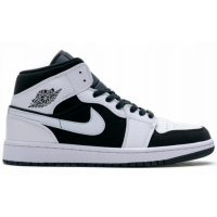 Кроссовки Nike Air Jordan 1 белые с черным