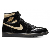 Кроссовки Nike Air Jordan 1 Retro Black Metallic Gold черные