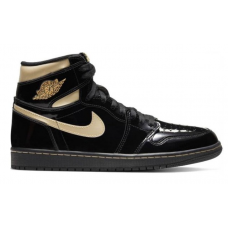 Кроссовки Nike Air Jordan 1 Retro Black Metallic Gold черные
