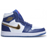 Кроссовки Nike Air Jordan 1 High Retro Og White Blue Gold
