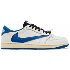 Fragment Design x Travis Scott x Air Jordan 1 Retro Low OG SP Sail Military Blue