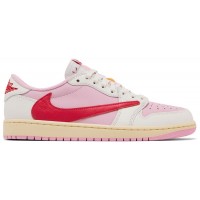 Кроссовки Travis Scott x Air Jordan 1 Retro Low OG Sail Tropical Pink