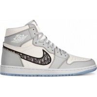 Кроссовки Nike Air Jordan 1 Retro Dior серые