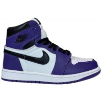 Кроссовки Nike Air Jordan 1 High Court Purple фиолетовые с белым