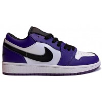 Кроссовки Nike Air Jordan 1 Low Court Purple фиолетовые с белым