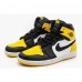 Кроссовки Nike Air Jordan 1 Mid Yellow Toe Footasylum черные с желтым