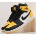 Кроссовки Nike Air Jordan 1 Mid Yellow Toe Footasylum черные с желтым