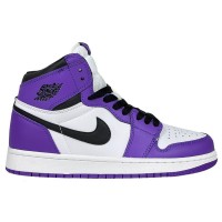 Кроссовки Nike Air Jordan 1 Retro Mid Court Purple фиолетовые с белым
