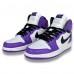 Кроссовки Nike Air Jordan 1 Retro Mid Court Purple фиолетовые с белым