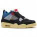 Кроссовки Nike Air Jordan 4 Retro X Union La Off-noir черные с синим