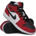 Кроссовки Nike Air Jordan 1 Mid Chicago Black Red красные с белым