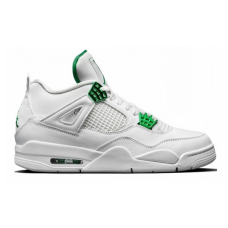 Кроссовки Nike Air Jordan 4 белые с зеленым
