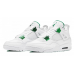 Кроссовки Nike Air Jordan 4 белые с зеленым