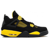 Кроссовки Nike Air Jordan 4 черные с желтым 